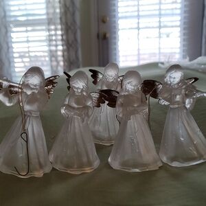 Frosted Angel Ornaments with Gold Wings